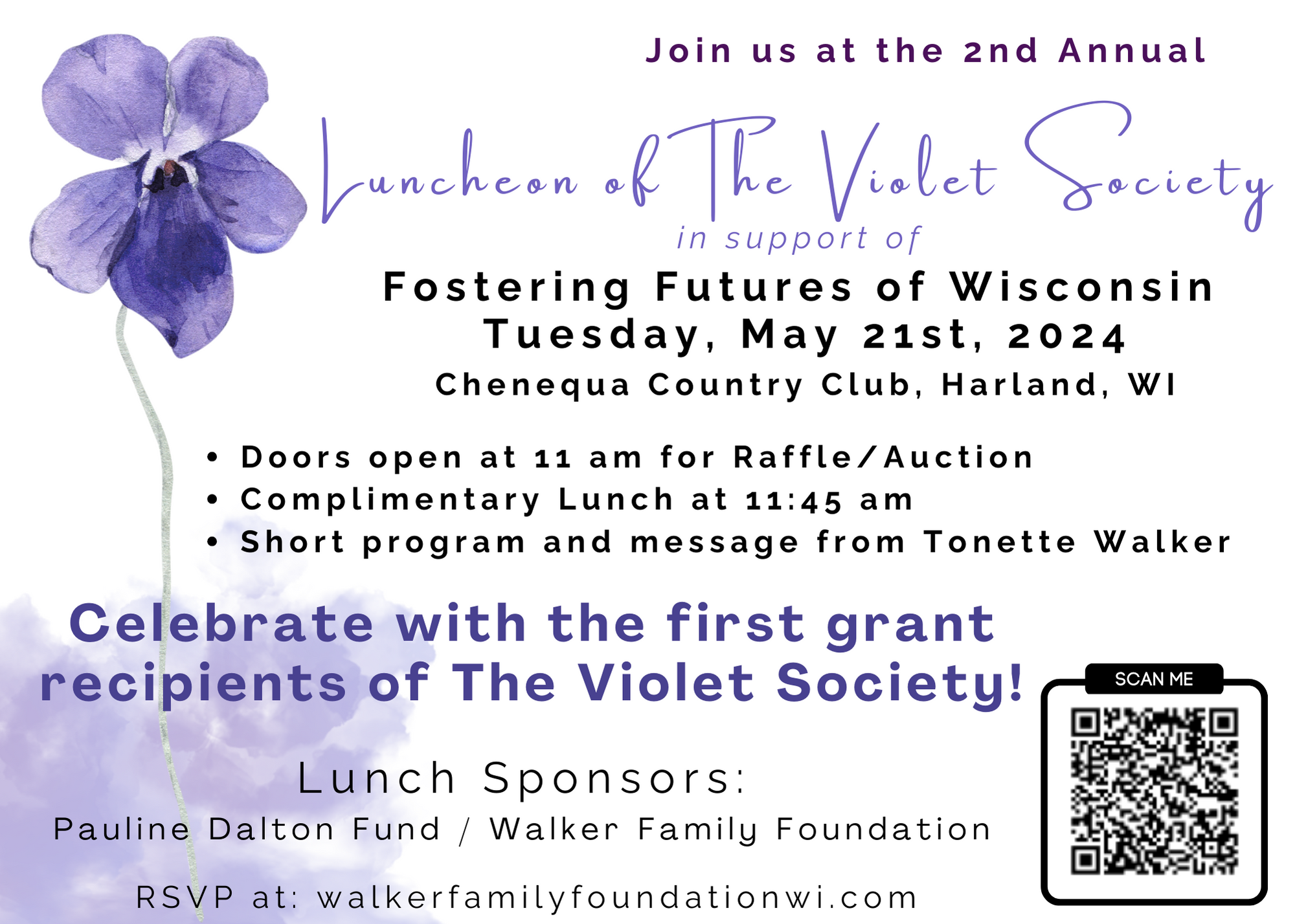 Violet Society Luncheon invite for 2024